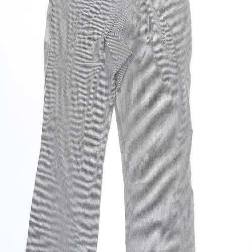 Golfino Womens UK 12 Black Check Straight Trousers Casual Smart