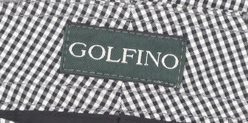 Golfino Womens UK 12 Black Check Straight Trousers Casual Smart