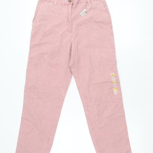 Marks and Spencer Womens Pink Size 6 Chino Cotton Trousers