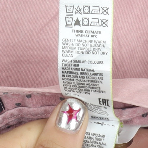 Marks and Spencer Womens Pink Size 6 Chino Cotton Trousers