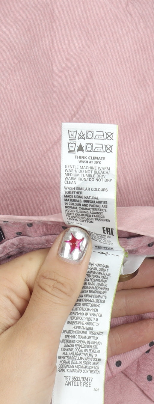 Marks and Spencer Womens Pink Size 6 Chino Cotton Trousers