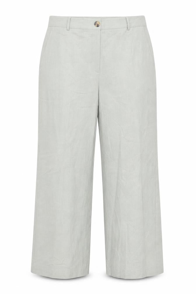 Front view of Marks & Spencer women’s green wide-leg trousers, size UK 18, regular