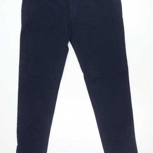 Marks and Spencer Mens Blue Chino Trousers 38W 33L Slim Fit