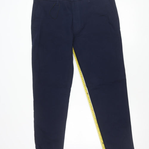 Marks and Spencer Mens Blue Chino Trousers 38W 33L Slim Fit