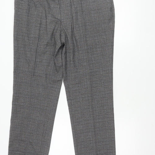 Marks and Spencer Men's Grey Check Slim Fit Dress Pants 38W 33L