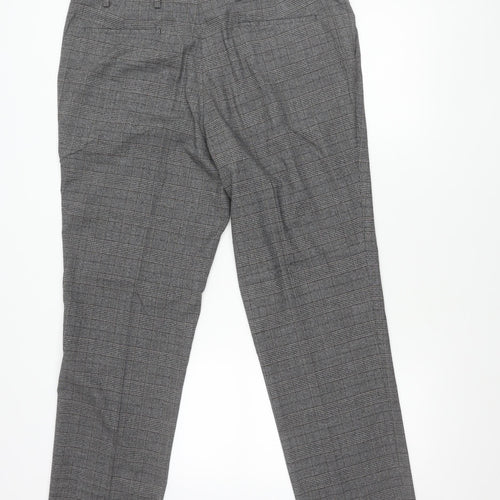 Marks and Spencer Men's Grey Check Slim Fit Dress Pants 38W 33L