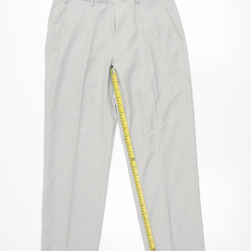 Marks and Spencer Men's Grey 30in Dress Pants Regular Fit