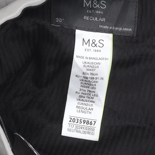 Marks and Spencer Men's Grey 30in Dress Pants Regular Fit