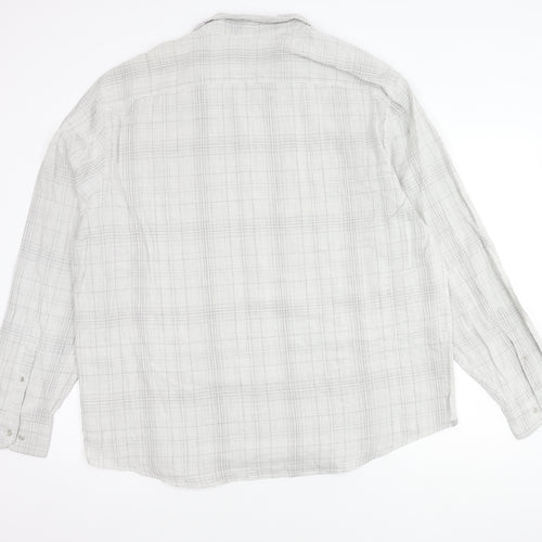 Marks and Spencer Mens Grey 3XL 50-52 inches Regular Fit Check Long Sleeve Shirt