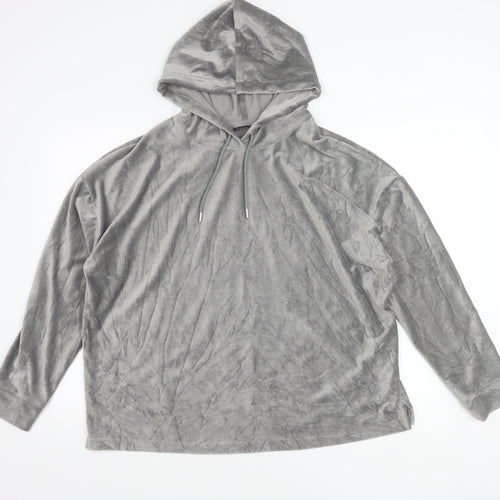 Marks and Spencer Womens Grey Velour Hoodie Size 16 UK