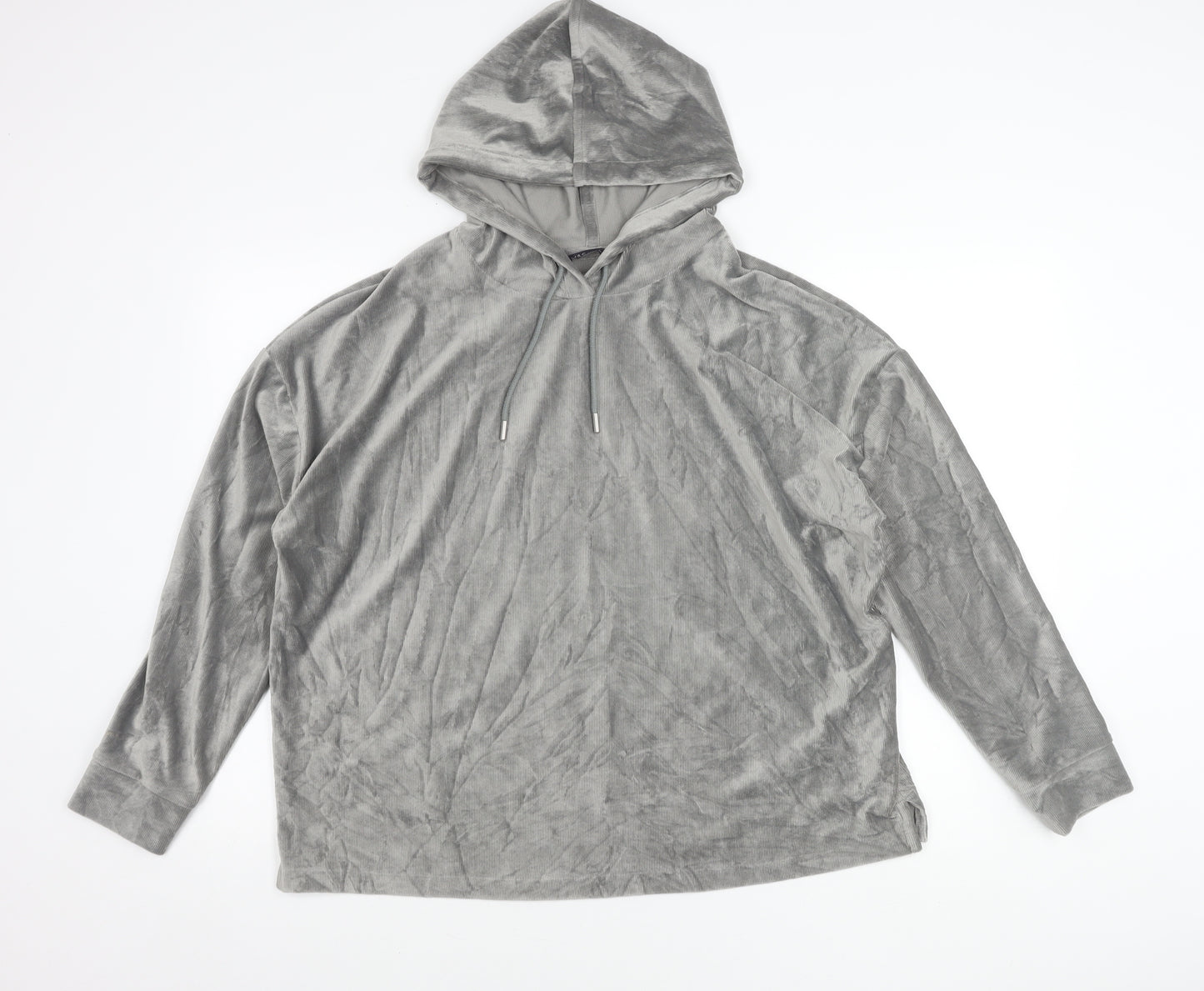 Marks and Spencer Womens Grey Velour Hoodie Size 16 UK