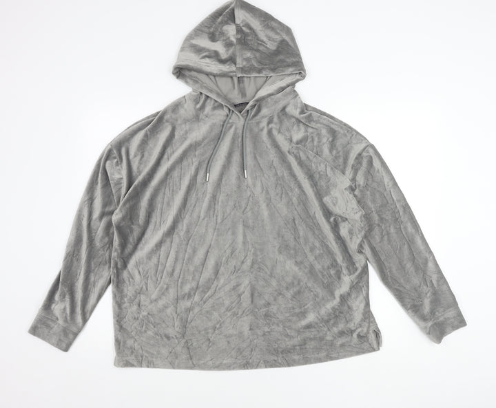 Marks and Spencer Womens Grey Velour Hoodie Size 16 UK