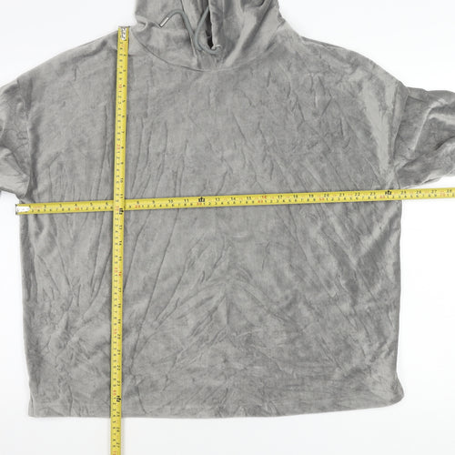Marks and Spencer Womens Grey Velour Hoodie Size 16 UK
