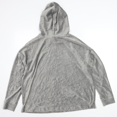 Marks and Spencer Womens Grey Velour Hoodie Size 16 UK