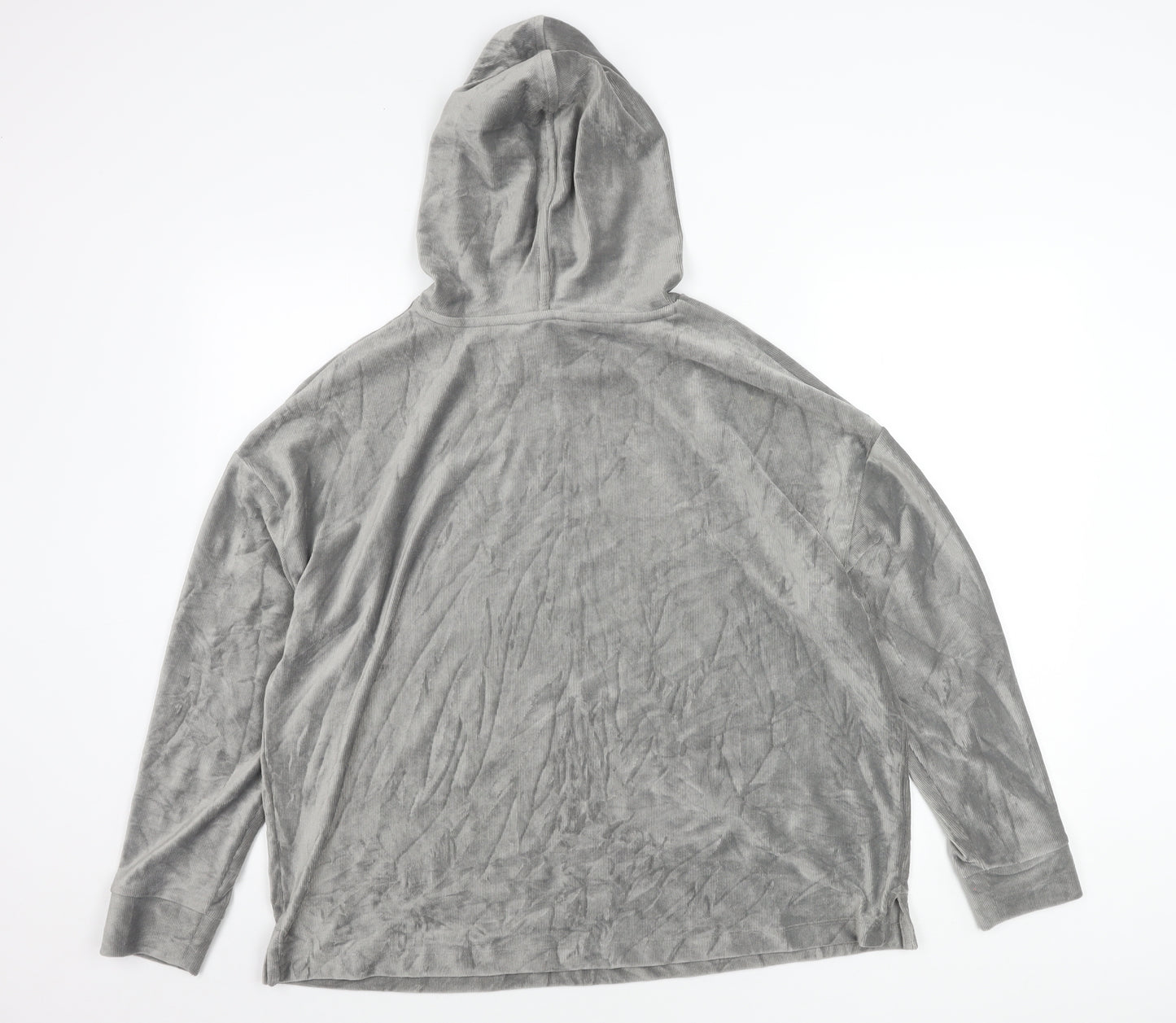 Marks and Spencer Womens Grey Velour Hoodie Size 16 UK