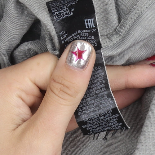 Marks and Spencer Womens Grey Velour Hoodie Size 16 UK