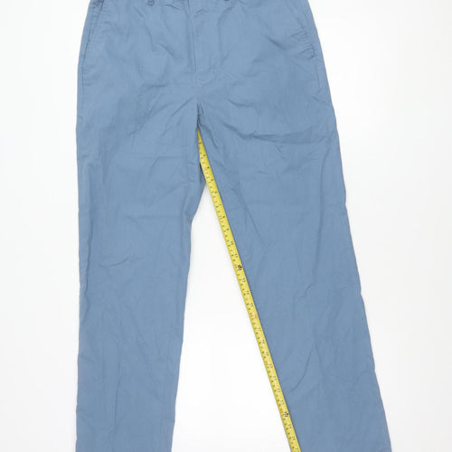 Marks and Spencer Men's Blue Chino Trousers 32W 33L Regular Fit