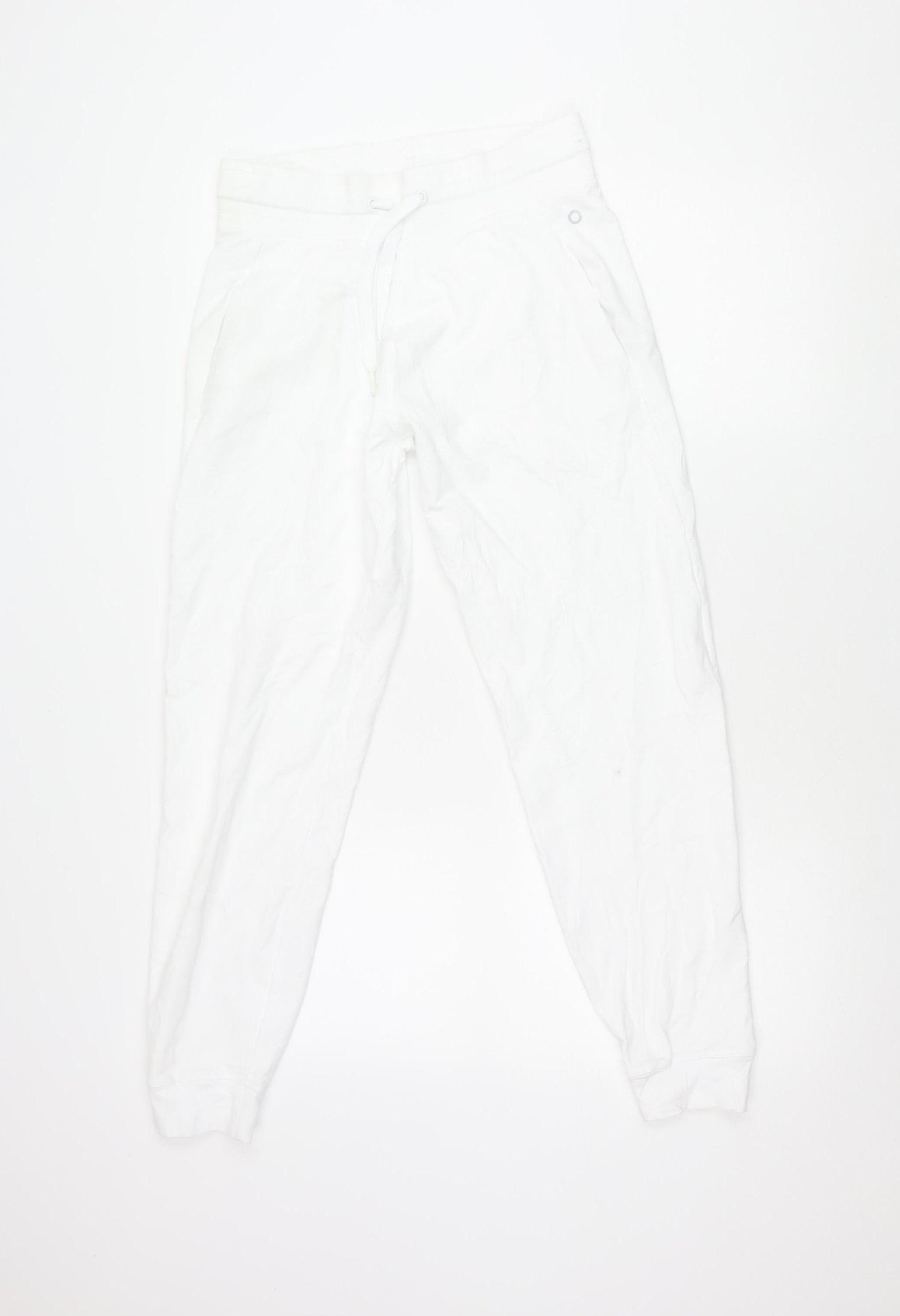 Marks and Spencer Womens White Jogger Trousers Size 10 Cotton Blend