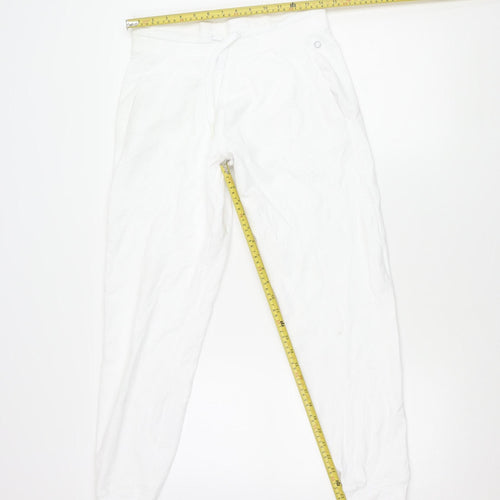 Marks and Spencer Womens White Jogger Trousers Size 10 Cotton Blend