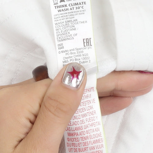 Marks and Spencer Womens White Jogger Trousers Size 10 Cotton Blend
