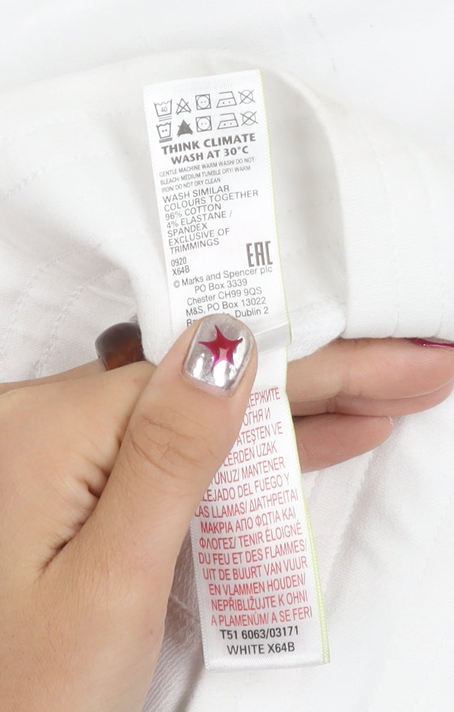 Marks and Spencer Womens White Jogger Trousers Size 10 Cotton Blend