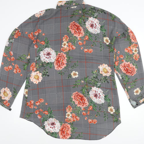 Simply Be Womens Multicoloured Floral Check Tunic Button-Up Shirt Size 18
