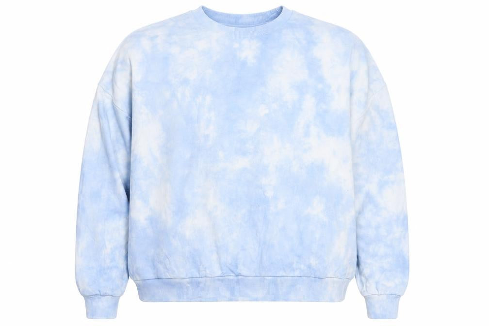 Front view of ASOS DESIGN Women’s Blue Tie-Dye Sweatshirt UK 14 Cotton Pullover