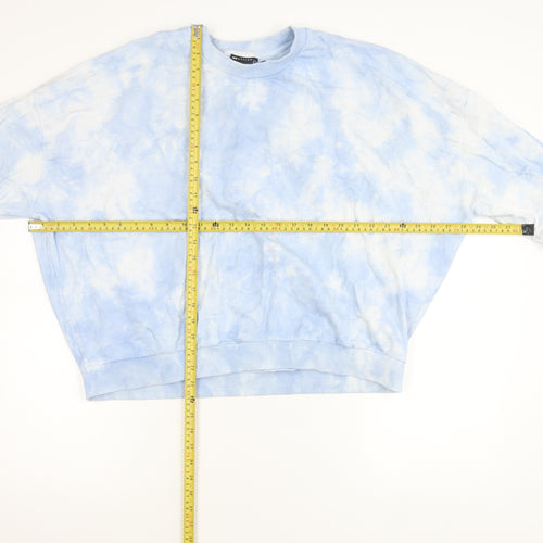ASOS DESIGN Women’s Blue Tie-Dye Sweatshirt UK 14 Cotton Pullover