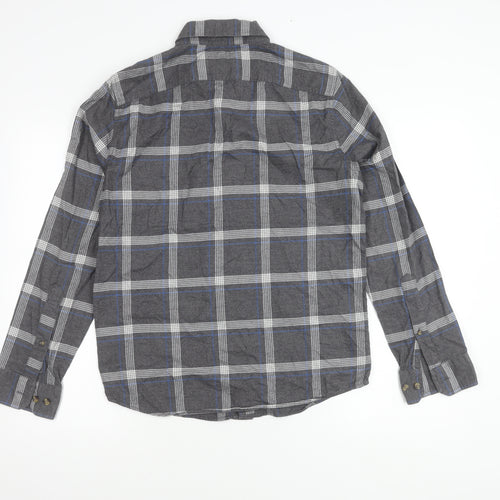 Abercrombie & Fitch Mens Grey Plaid Flannel Shirt S Muscle Fit