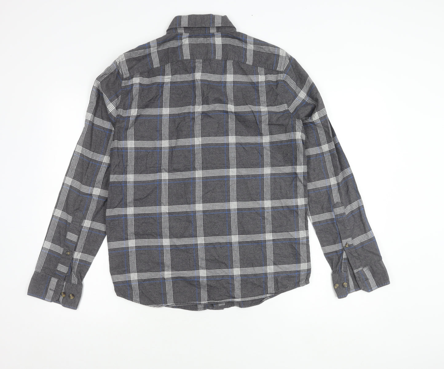 Abercrombie & Fitch Mens Grey Plaid Flannel Shirt S Muscle Fit