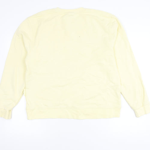 Zara Women Yellow Cotton Crew Neck Pullover Sweatshirt Size 12