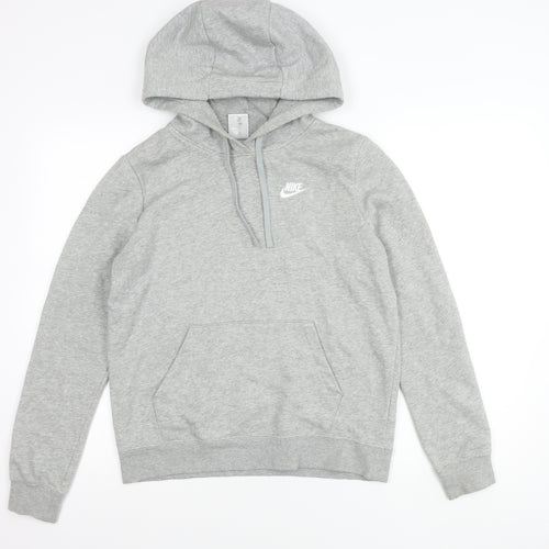 Nike Womens Grey Pullover Hoodie Small Regular Fit Logo Sportswear