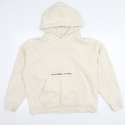 Stampd Unisex Beige Pullover Hoodie Size 12 Graphic Botanical Print