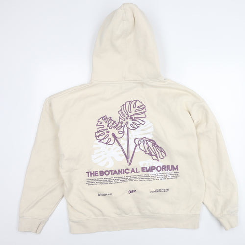 Stampd Unisex Beige Pullover Hoodie Size 12 Graphic Botanical Print