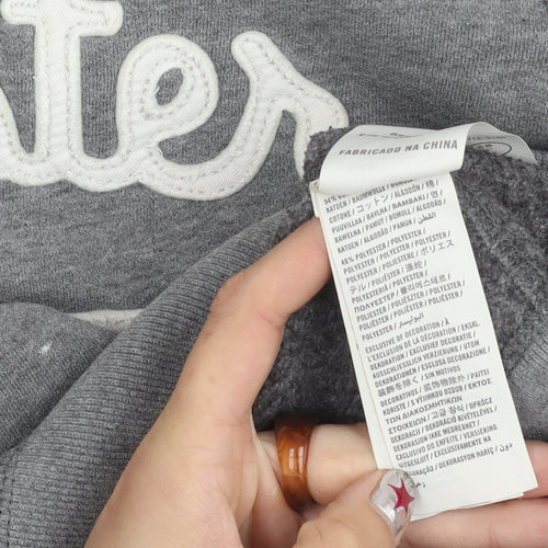 Hollister Women’s Grey Sweatshirt Small Logo Crew Neck Casual