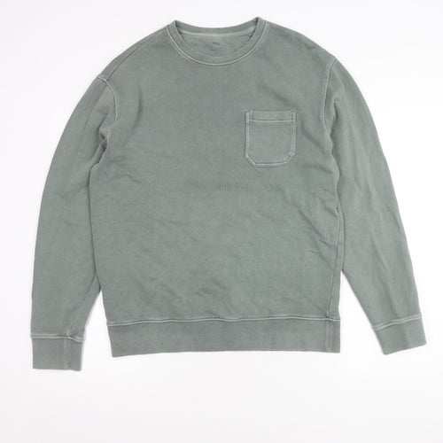 Marks and Spencer Unisex Green M Sweatshirt Relaxed Fit Cotton