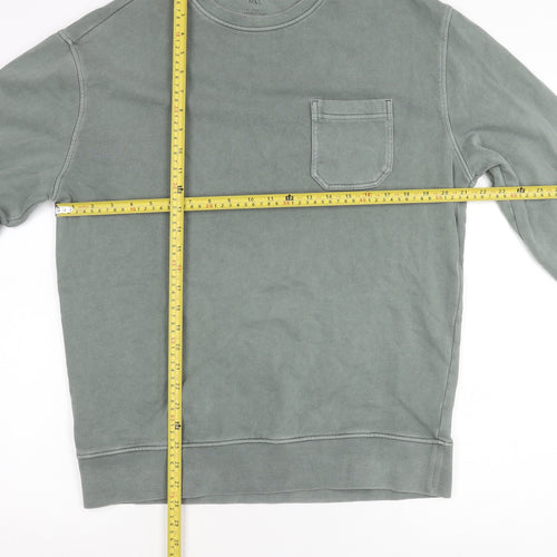 Marks and Spencer Unisex Green M Sweatshirt Relaxed Fit Cotton
