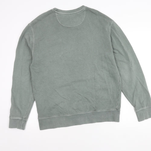 Marks and Spencer Unisex Green M Sweatshirt Relaxed Fit Cotton