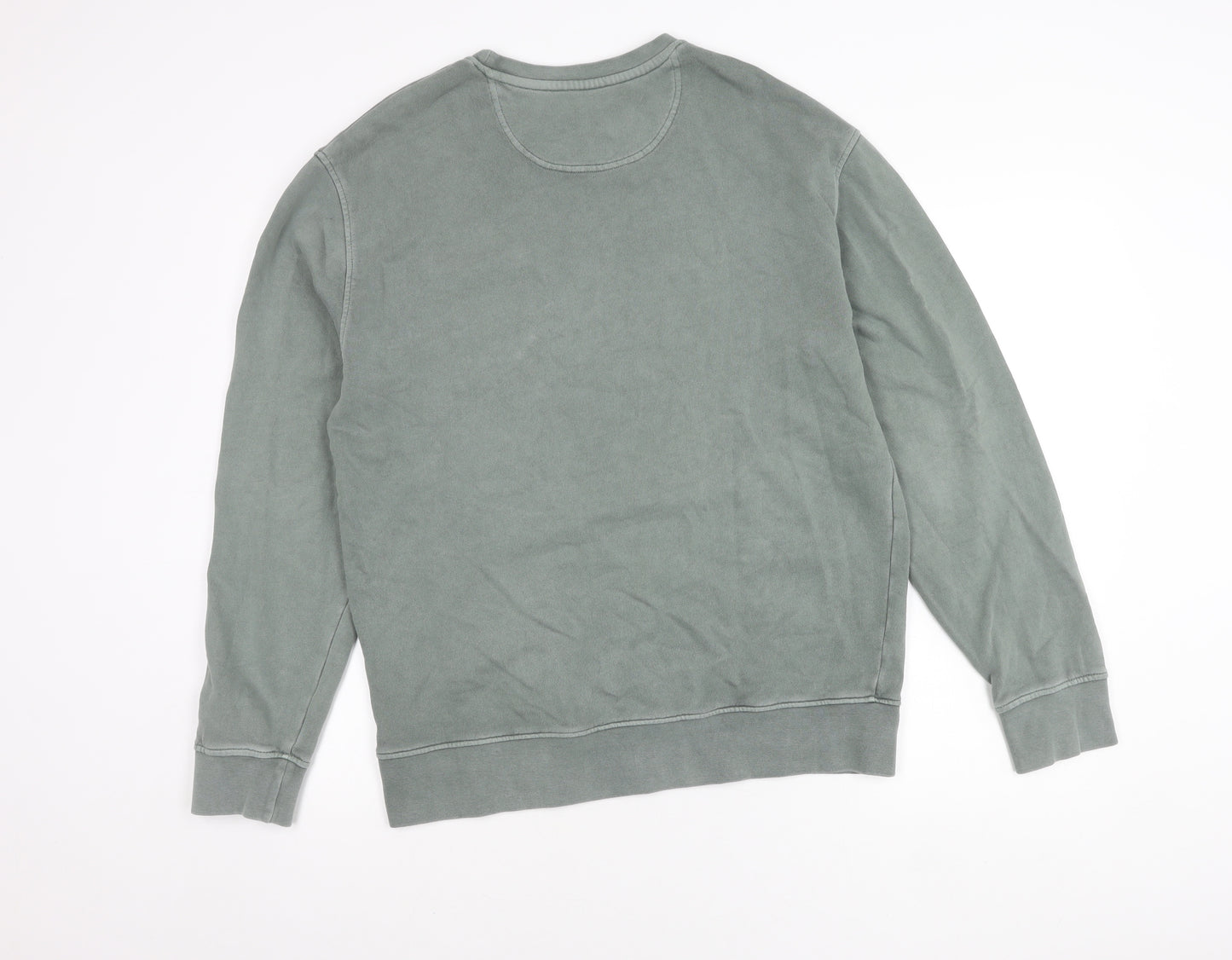 Marks and Spencer Unisex Green M Sweatshirt Relaxed Fit Cotton
