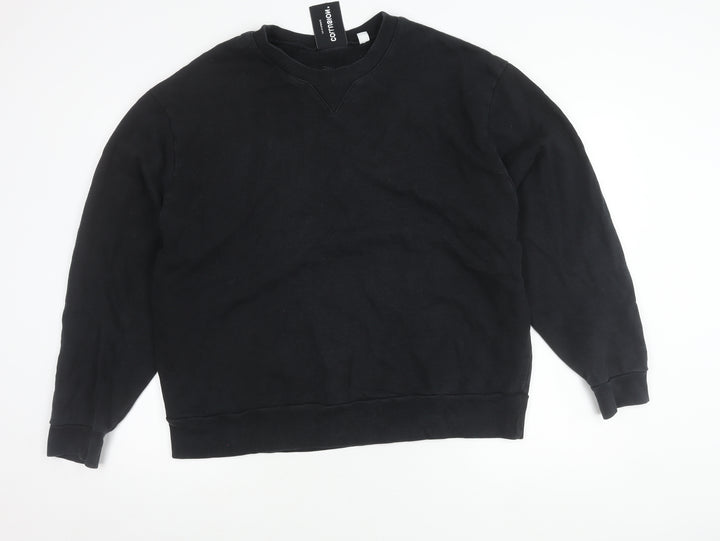Collusion Women’s Black 2XL Crew Neck Pullover Sweatshirt Long Sleeve