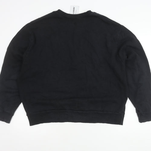 Collusion Women’s Black 2XL Crew Neck Pullover Sweatshirt Long Sleeve