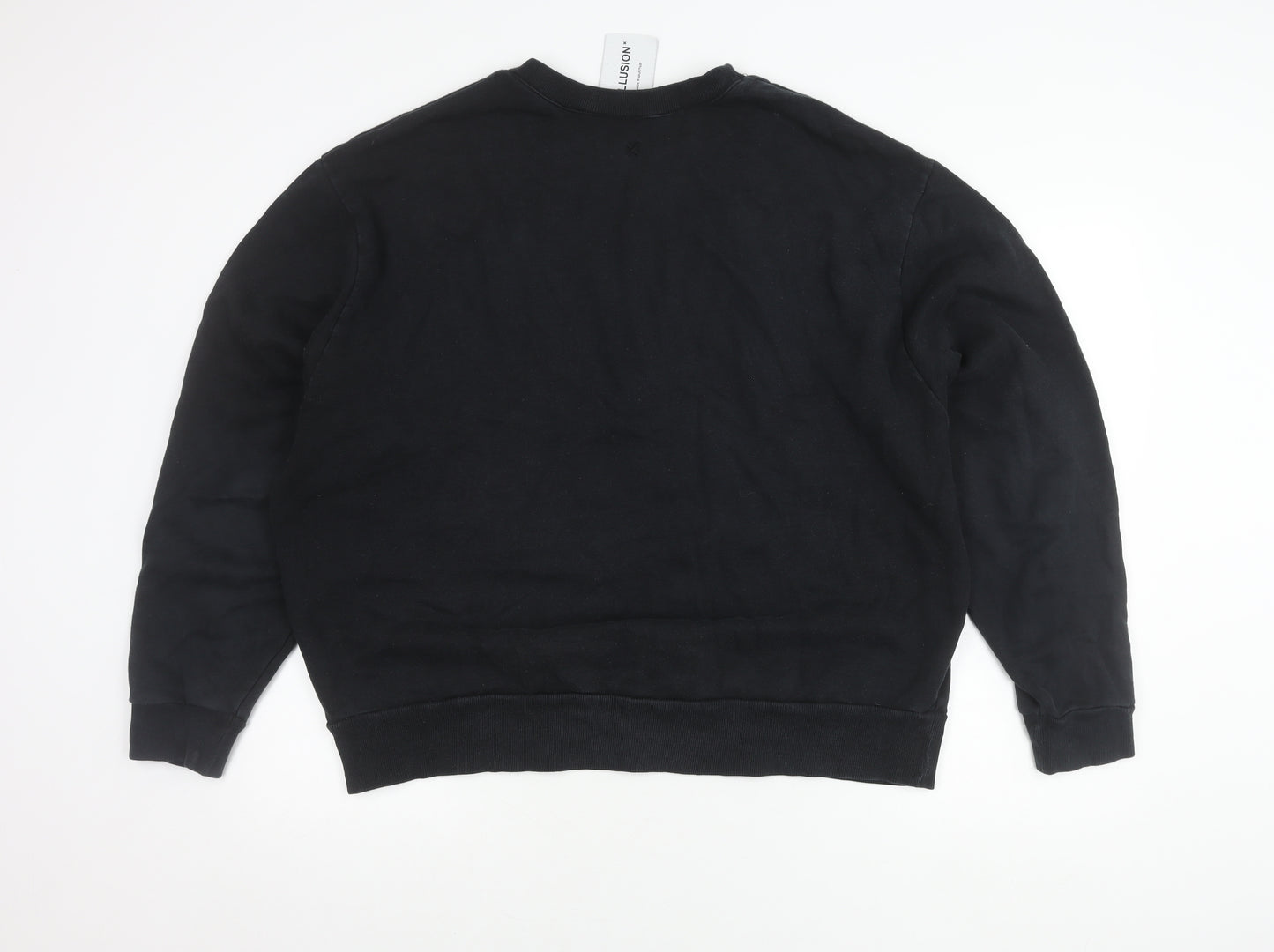 Collusion Women’s Black 2XL Crew Neck Pullover Sweatshirt Long Sleeve