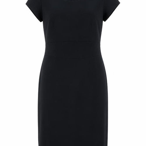 Autonomy Womens Black Work Sheath Dress Size 10 Short Sleeve Knee Length
