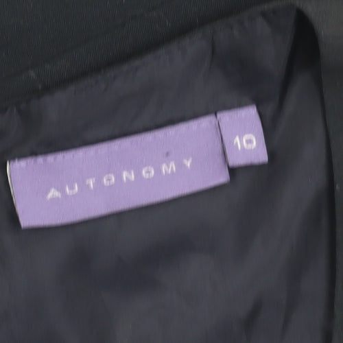 Autonomy Womens Black Work Sheath Dress Size 10 Short Sleeve Knee Length