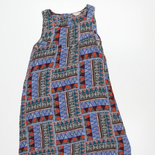 Fat Face Womens Multicoloured Geometric Scoop Neck Shift Dress Size 8