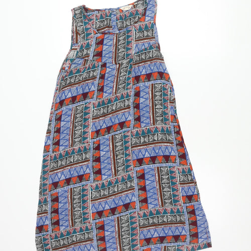Fat Face Womens Multicoloured Geometric Scoop Neck Shift Dress Size 8