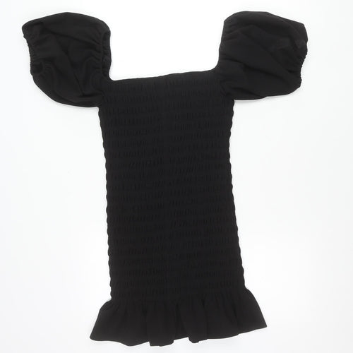 New Look Women Black Petite Size 10 Bodycon Puff Sleeve Dress