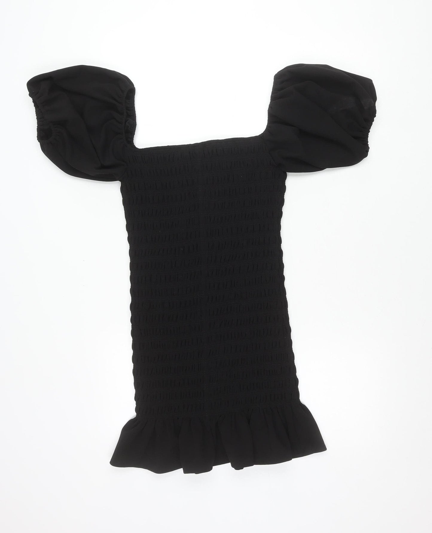 New Look Women Black Petite Size 10 Bodycon Puff Sleeve Dress