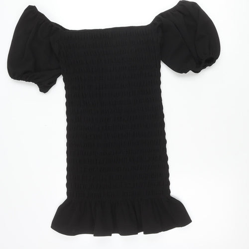 New Look Women Black Petite Size 10 Bodycon Puff Sleeve Dress