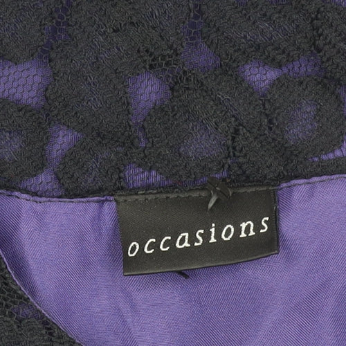 Occasions Women’s Purple Black Lace Sheath Dress Size 12